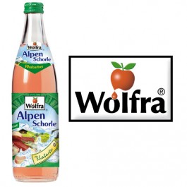 Wolfra Alpenschorle Rhabarber 20x0,5l Kasten Glas